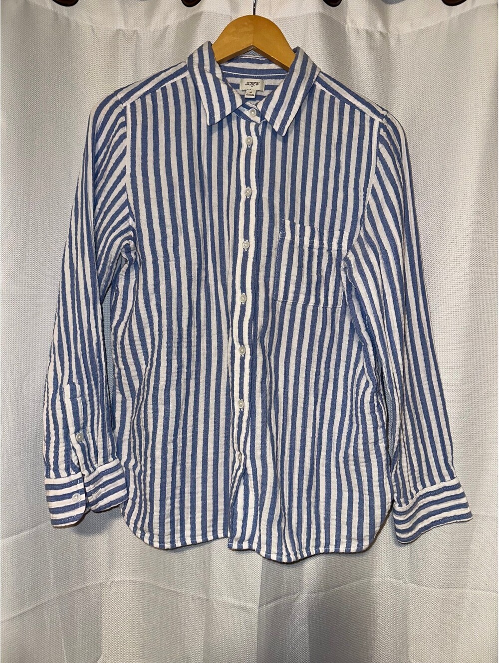 J.Crew Classic-Fit Soft Preppy Shirt Blue/White stripes M